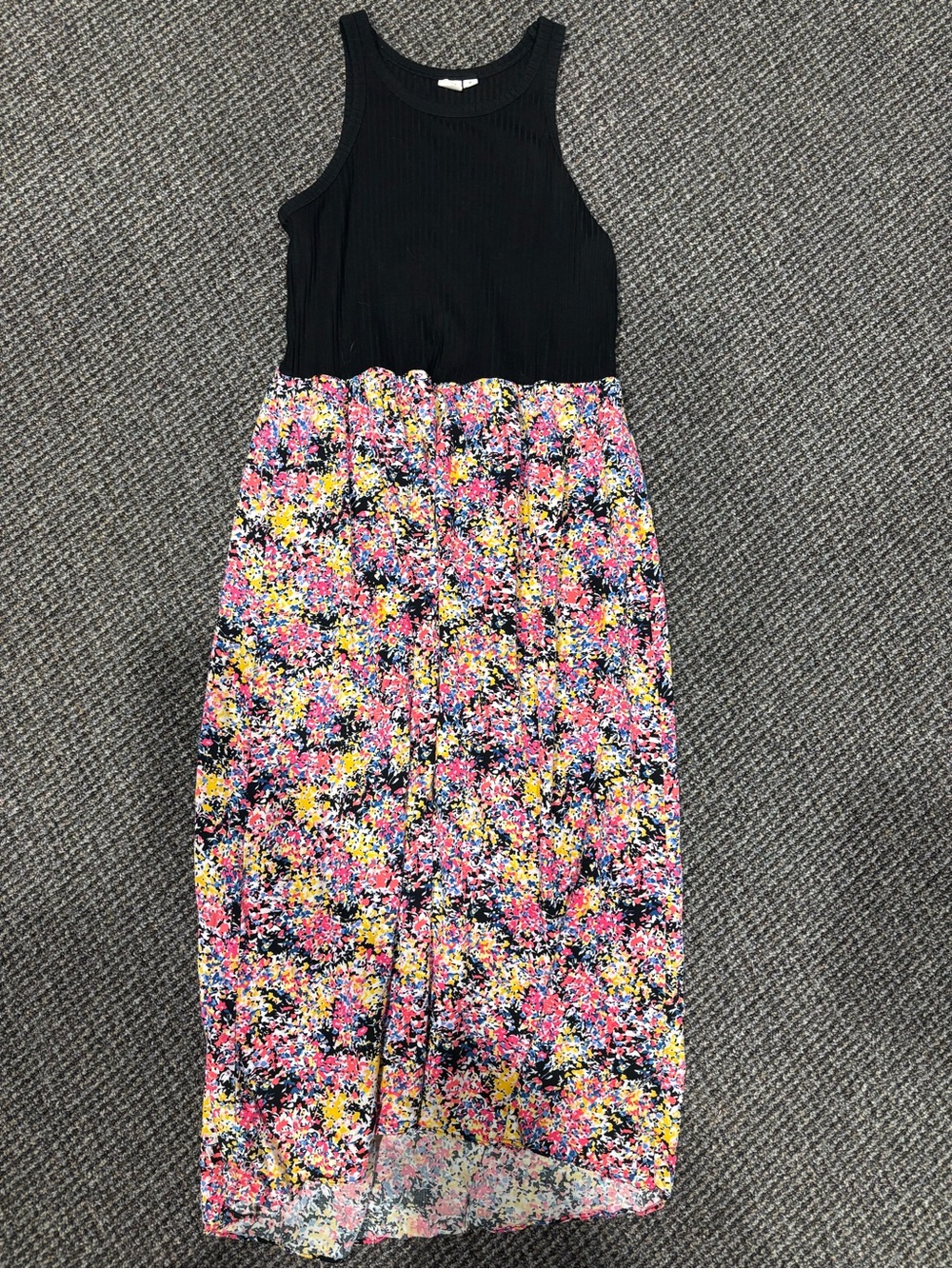 GAP Black Top Floral Midi Dress